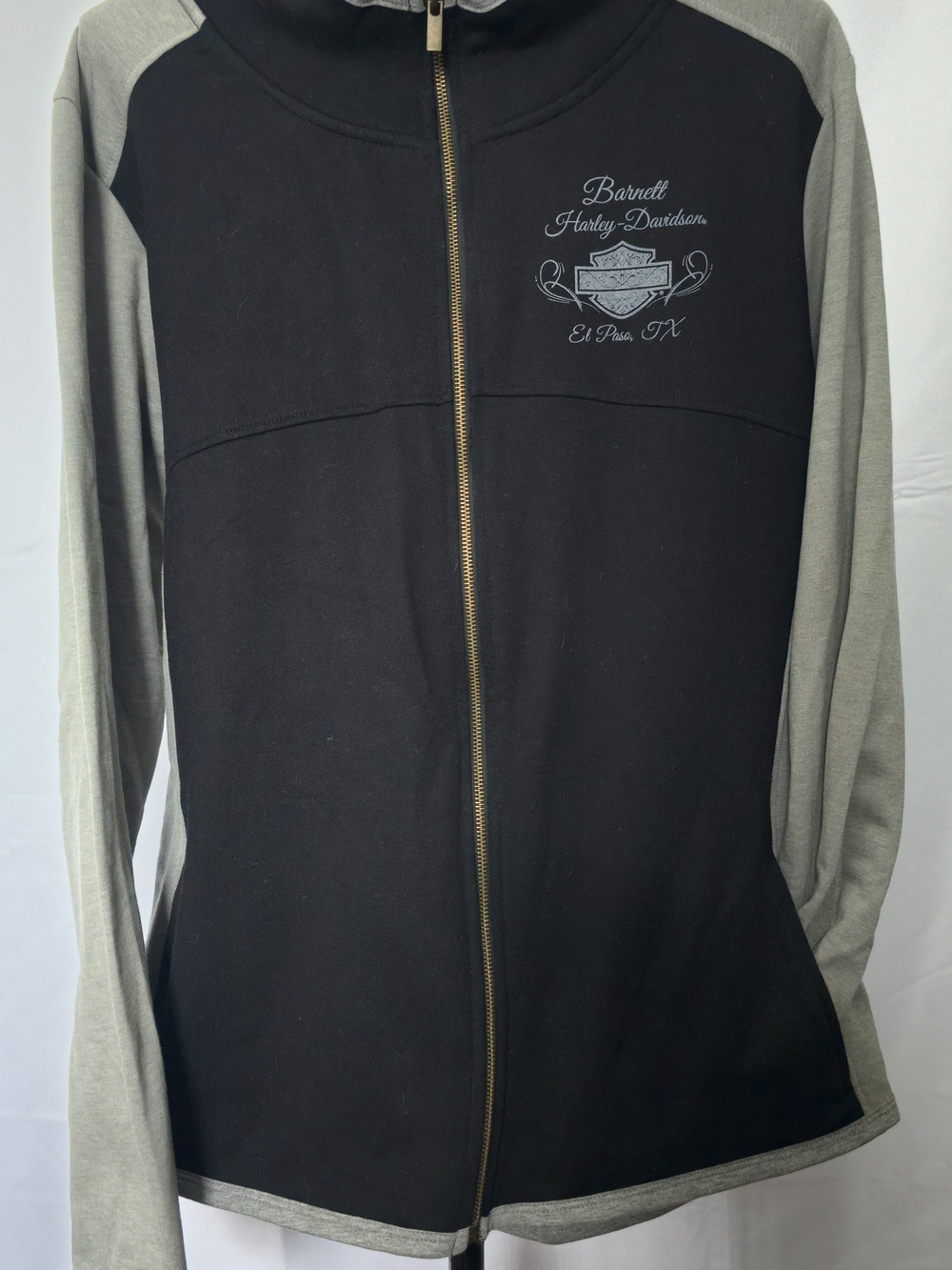 Harley-Davidson Black & Gray Zip-Up Lightweight Jacket Women's 3XL